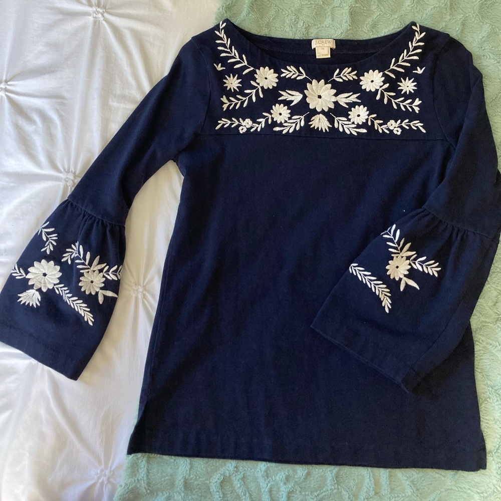 J. Crew size xs navy blue top.